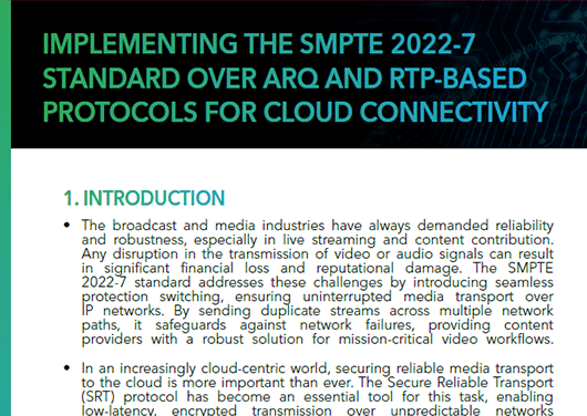 Ateme WP SMPTE 2022-7 Standard